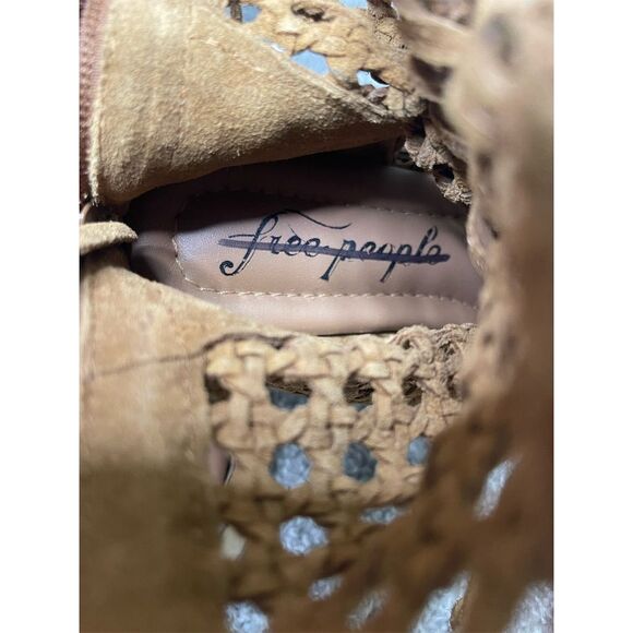 NWOB Free People Luca Lace Up Sandals Size 8 Color Tan $178 SOLD OUT "flaws" - Picture 8 of 11